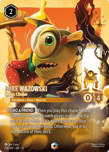 Mike Wazowski - Heroic Climber (Enchanted) 226/204 card from Attack of the Vine!