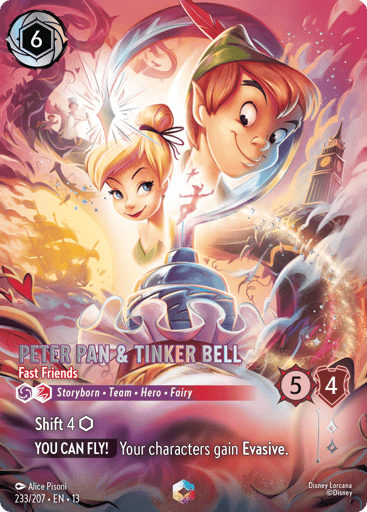 Peter Pan & Tinker Bell - Fast Friends (Enchanted) 233/204 card from Attack of the Vine!