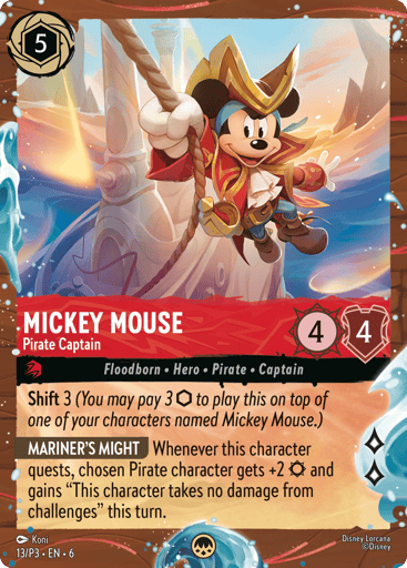 Mickey Mouse - Pirate Captain (Disney Cruise Promo) 13 card from Disney Lorcana Promo Cards