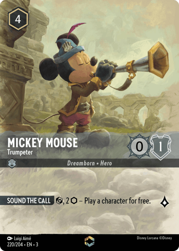 Mickey Mouse - Trumpeter (Enchanted) 220/204 card from Into the Inklands