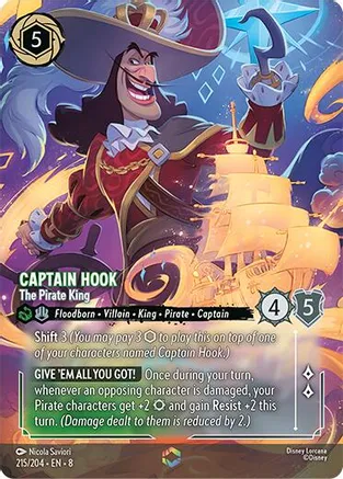 Captain Hook - The Pirate King (Enchanted) 215/204 card from Reign of Jafar