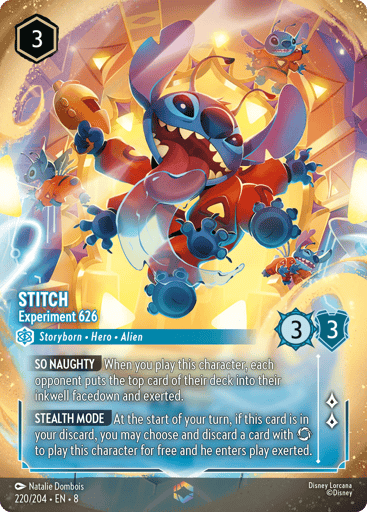 Stitch - Experiment 626 (Enchanted) 220/204 card from Reign of Jafar