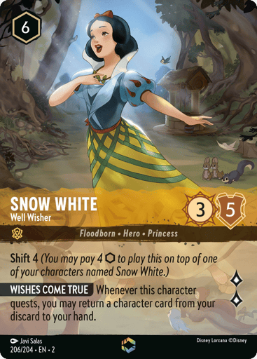 Snow White - Well Wisher (Enchanted) 206/204 card from Rise of the Floodborn