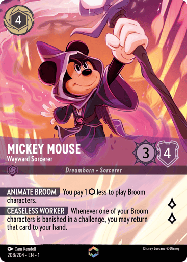 Mickey Mouse - Wayward Sorcerer (Enchanted) 208/204 card from The First Chapter