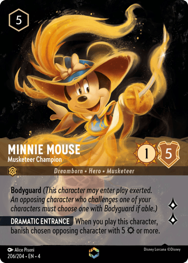 Minnie Mouse - Musketeer Champion (Enchanted) 206/204 card from Ursula's Return