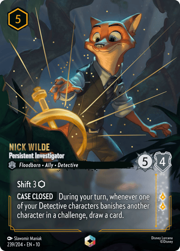 Nick Wilde - Persistent Investigator (Enchanted) 239/204 card from Whispers in the Well