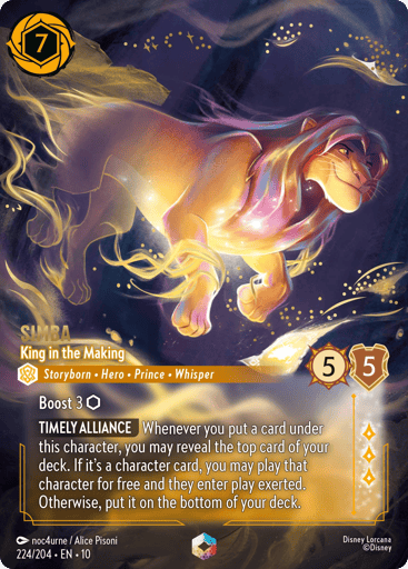 Simba - King in the Making (Enchanted) 224/204 card from Whispers in the Well