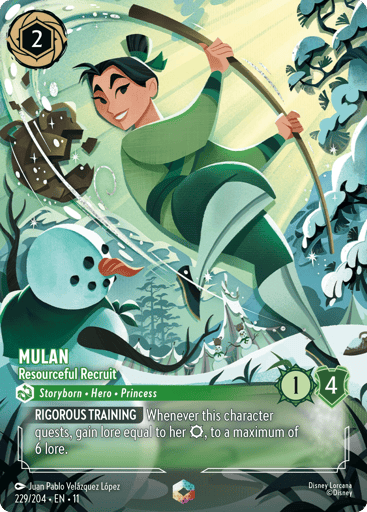 Mulan - Resourceful Recruit (Enchanted) 229/204 card from Winterspell