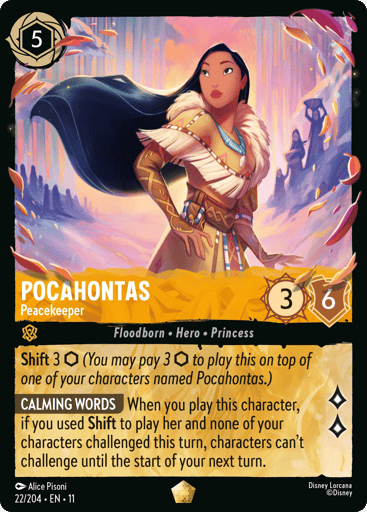 Pocahontas - Peacekeeper 22/204 card from Winterspell