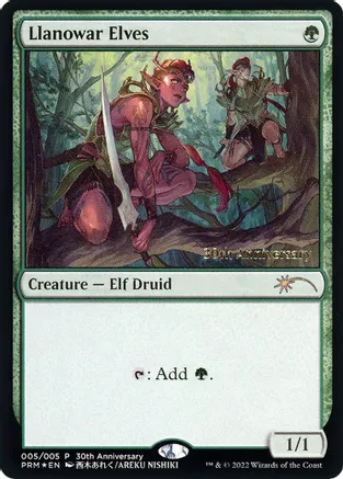 Llanowar Elves 5 card from 30th Anniversary Promos