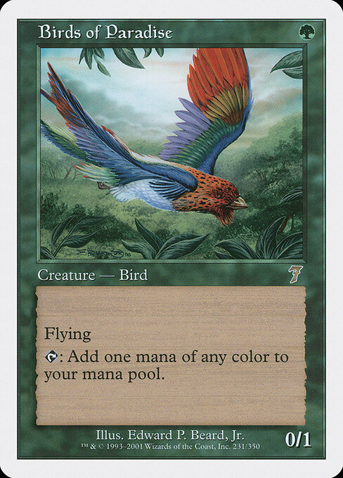 Birds of Paradise 231 card from 7th Edition