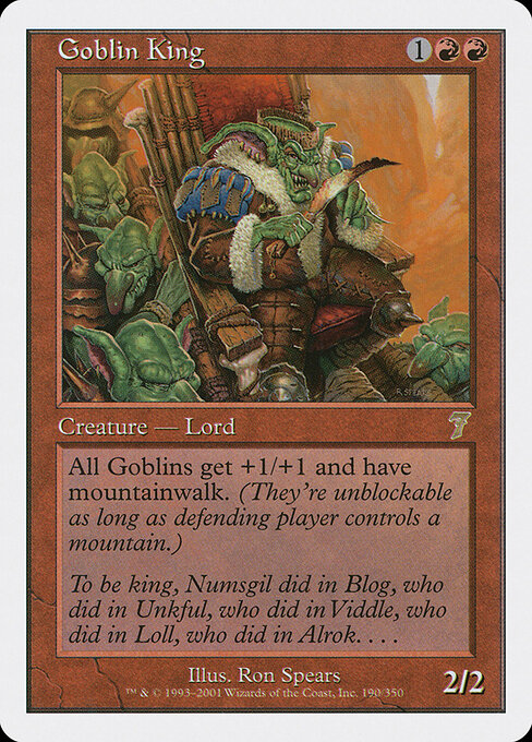 Goblin King 190 card from 7th Edition