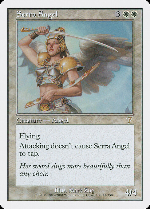 Serra Angel 42 card from 7th Edition