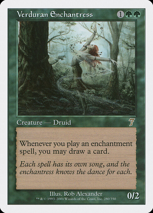 Verduran Enchantress 280 card from 7th Edition