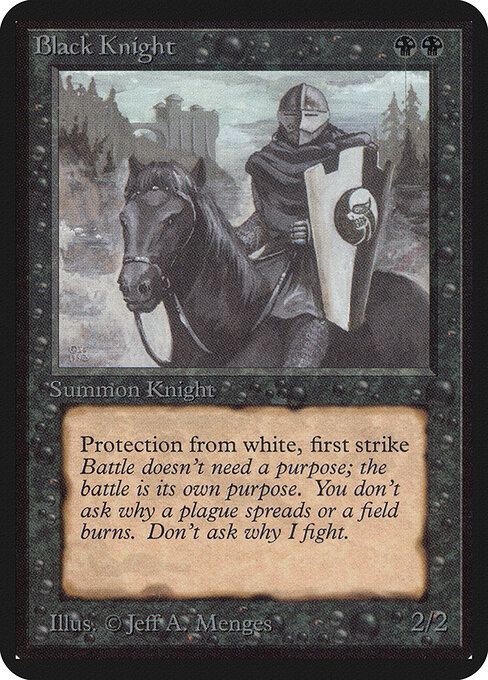 Black Knight card from Alpha Edition
