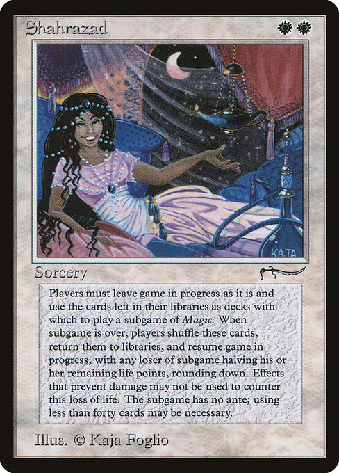 Shahrazad card from Arabian Nights