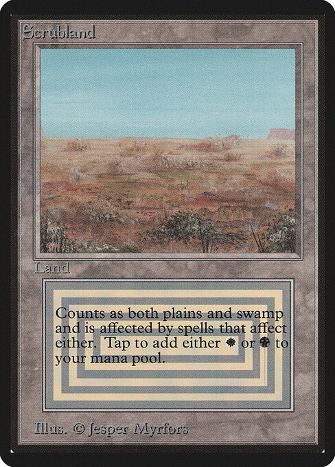 Scrubland card from Beta Edition