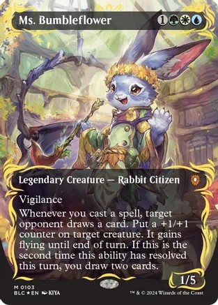 Ms. Bumbleflower (Borderless) (Raised Foil) 103 card from Commander: Bloomburrow