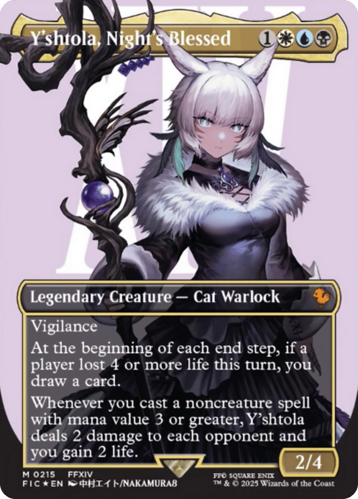 Y'shtola, Night's Blessed (Borderless) (Surge Foil) 215 card from Commander: FINAL FANTASY