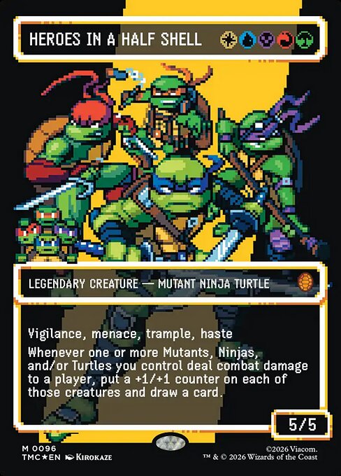Heroes in a Half Shell (0096) (Borderless) (Surge Foil) 96 card from Commander: Teenage Mutant Ninja Turtles