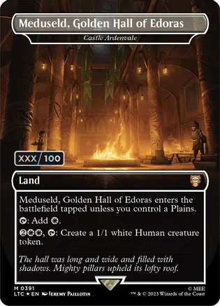Meduseld, Golden Hall of Edoras - Castle Ardenvale (Serial Numbered) 391 card from Commander: The Lord of the Rings: Tales of Middle-earth