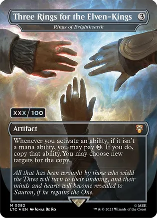 Three Rings for the Elven-Kings - Rings of Brighthearth (Serial Numbered) 382 card from Commander: The Lord of the Rings: Tales of Middle-earth