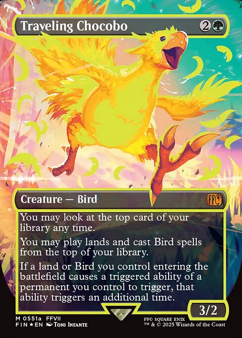 Traveling Chocobo (Borderless) (Neon Ink Yellow) 551a card from FINAL FANTASY