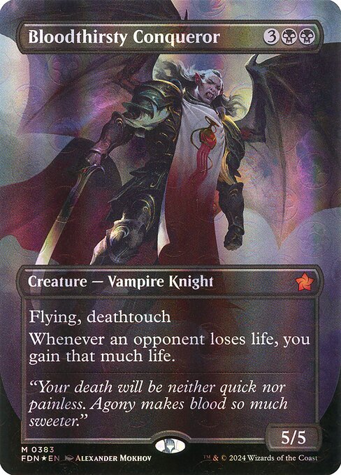 Bloodthirsty Conqueror (Borderless) (Mana Foil) 383 card from Foundations
