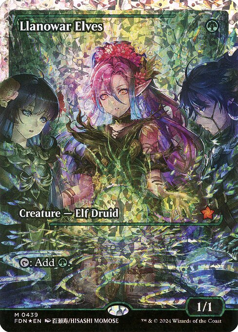 Llanowar Elves (Showcase) (Fracture Foil) 439 card from Foundations