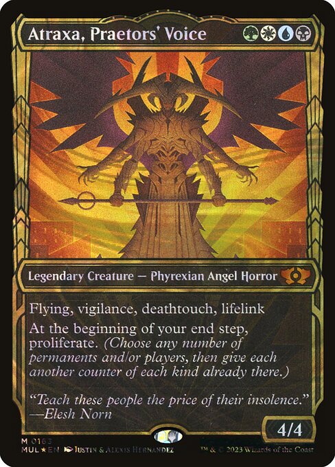 Atraxa, Praetors' Voice (Serial Numbered) 163 card from March of the Machine: Multiverse Legends