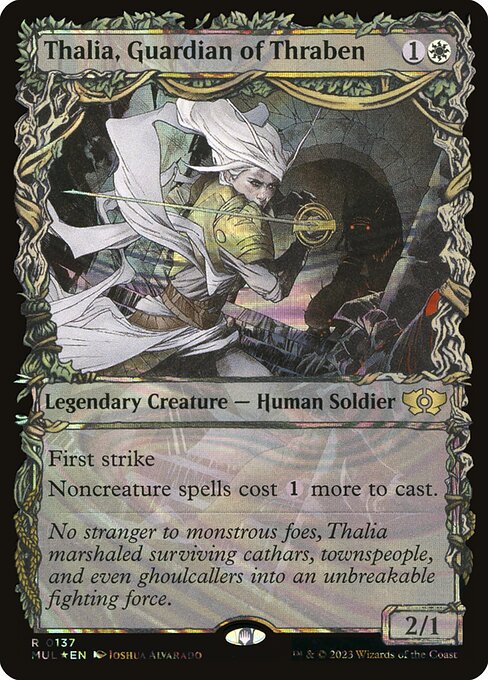 Thalia, Guardian of Thraben (Serial Numbered) 137 card from March of the Machine: Multiverse Legends