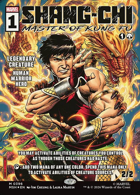 Shang-Chi, Master of Kung Fu (Borderless) (0396) 396 card from Marvel Super Heroes