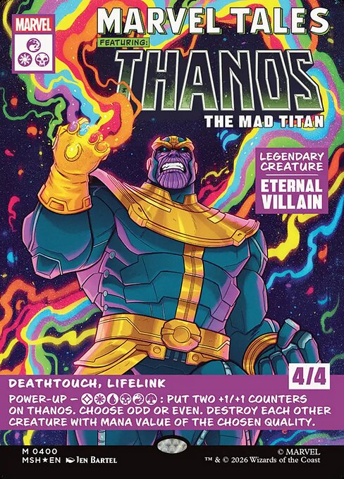 Thanos, The Mad Titan (Borderless) (0400) 400 card from Marvel Super Heroes
