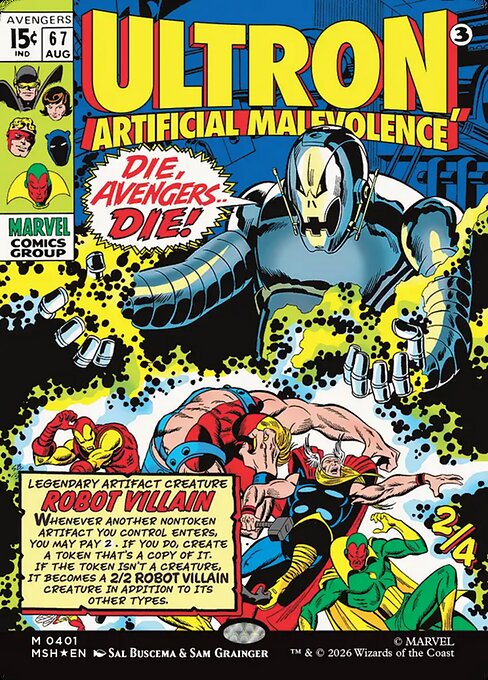 Ultron, Artificial Malevolence (Borderless) (0401) 401 card from Marvel Super Heroes