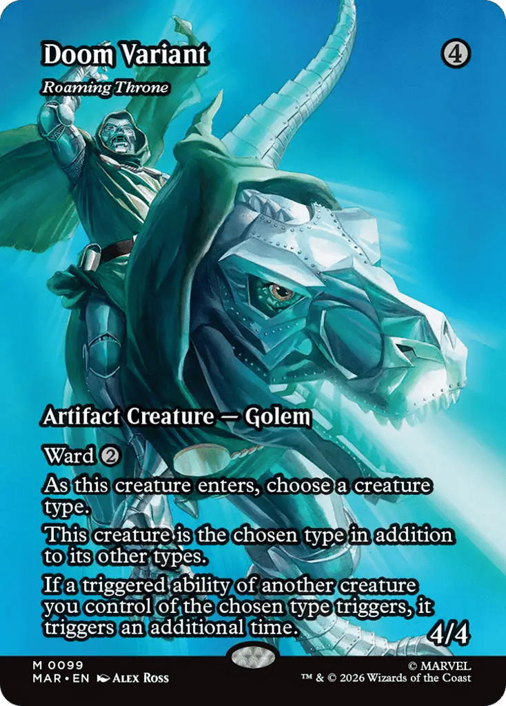 Doom Variant - Roaming Throne (Borderless) 99 card from Marvel Universe Eternal-Legal