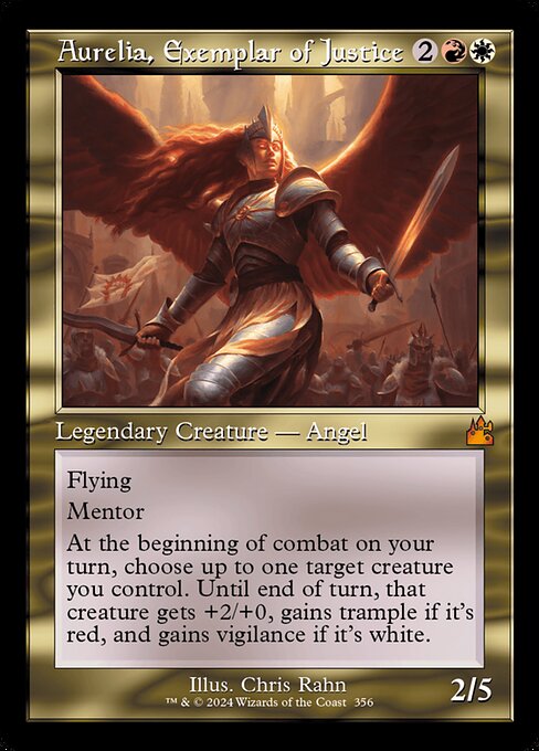Aurelia, Exemplar of Justice (Retro Frame) (Serial Numbered) 356 card from Ravnica Remastered