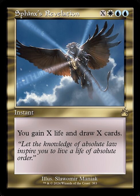 Sphinx's Revelation (Retro Frame) (Serial Numbered) 383 card from Ravnica Remastered