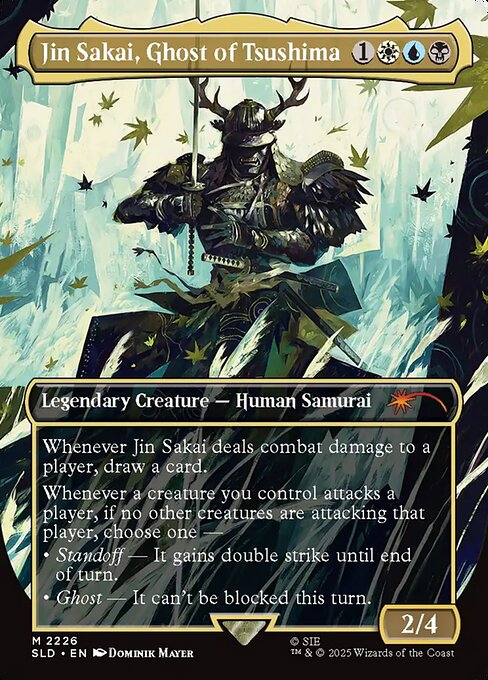 Jin Sakai, Ghost of Tsushima (Rainbow Foil) 2226 card from Secret Lair Drop Series