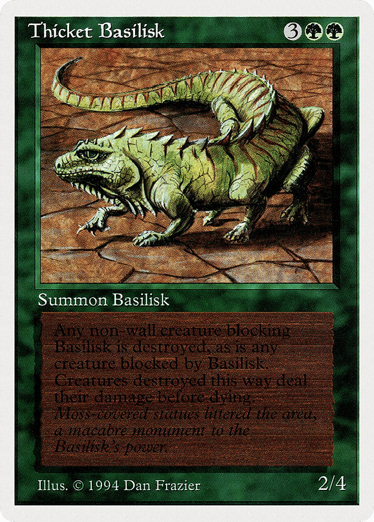 Thicket Basilisk 218 card from Summer Magic
