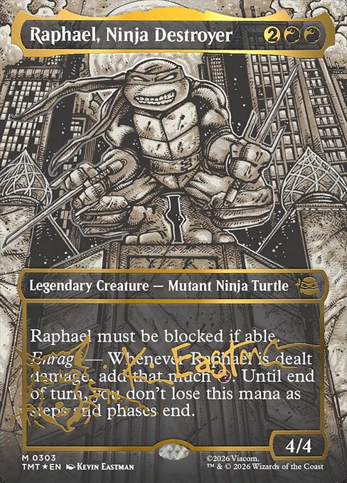 Raphael, Ninja Destroyer (Borderless) (Gold-Stamped Signature) 303 card from Teenage Mutant Ninja Turtles