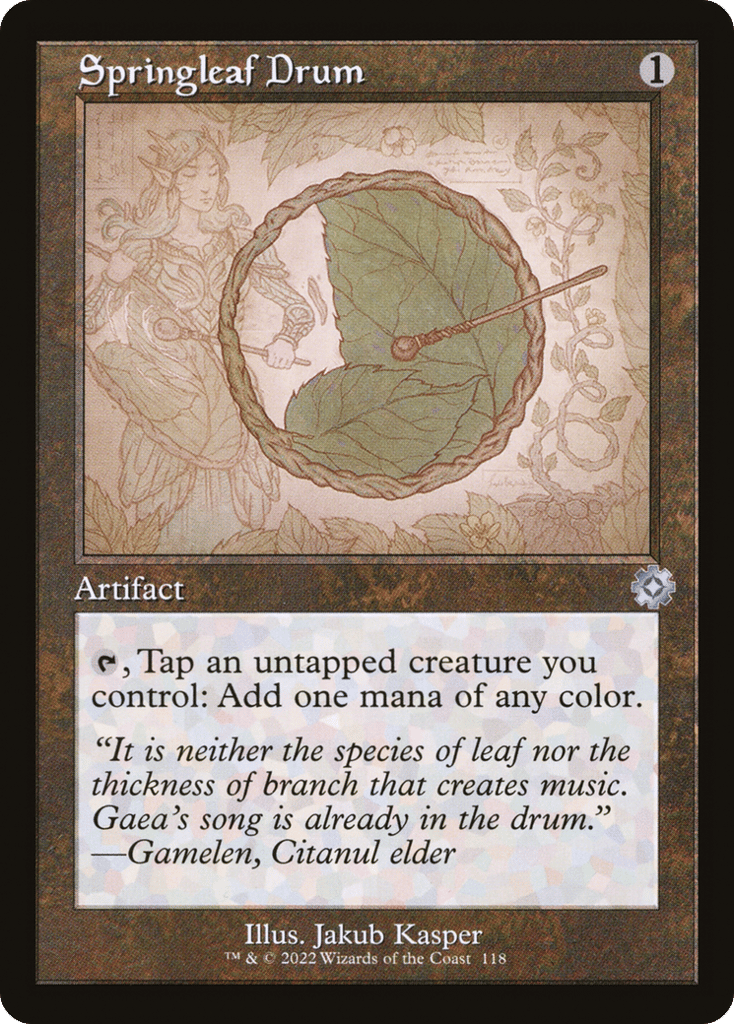 Springleaf Drum (Schematic) (Serial Numbered) 118 card from The Brothers' War: Retro Frame Artifacts