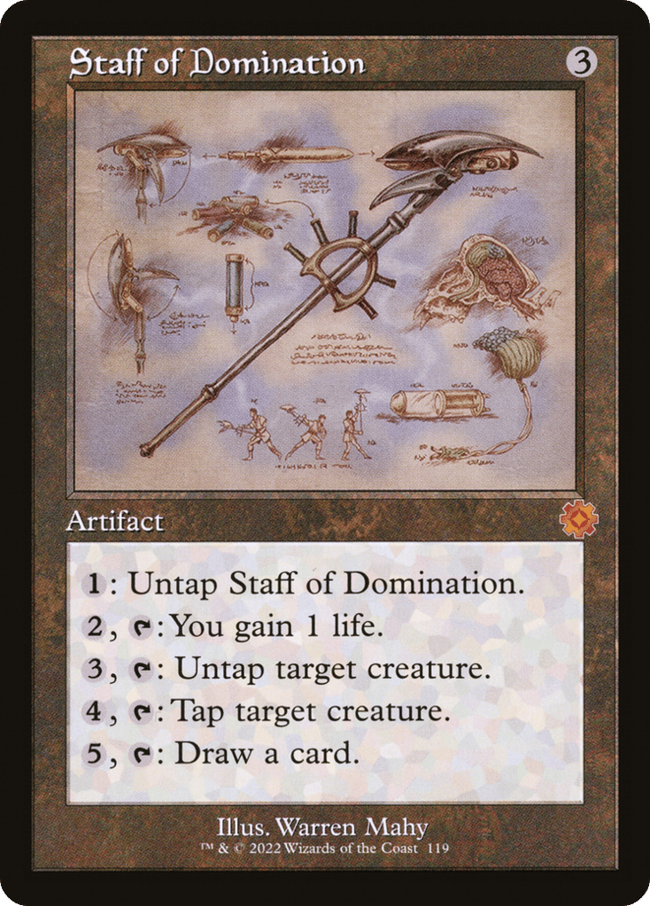 Staff of Domination (Schematic) (Serial Numbered) 119 card from The Brothers' War: Retro Frame Artifacts