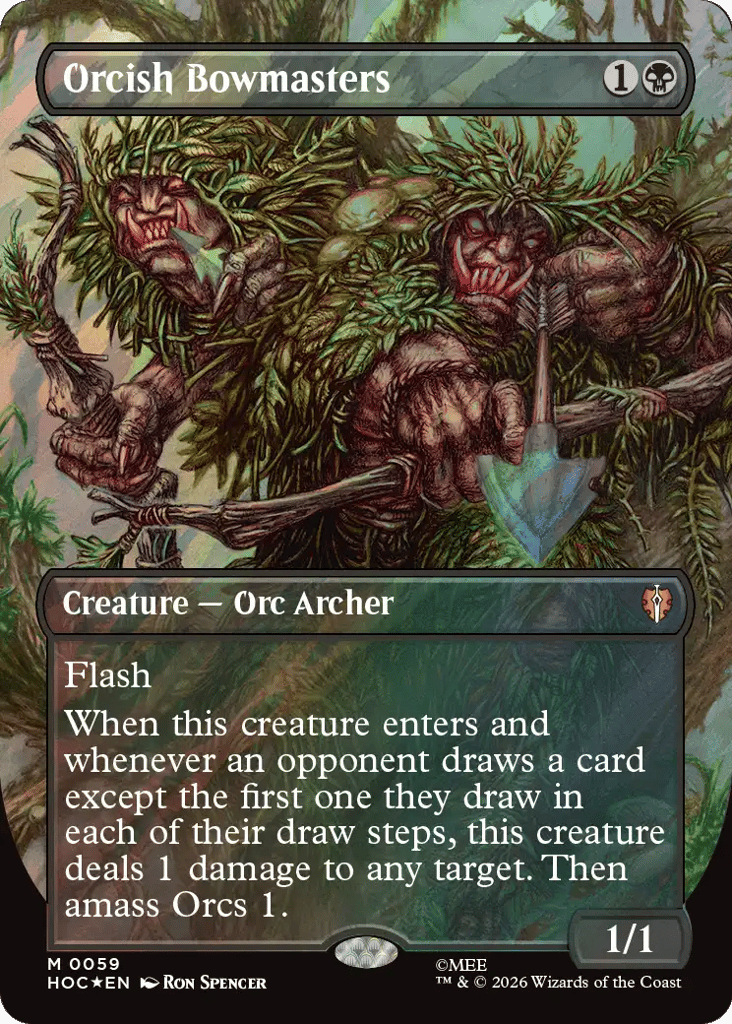 Orcish Bowmasters (Borderless) (Surge Foil) 59 card from The Hobbit: Eternal-Legal