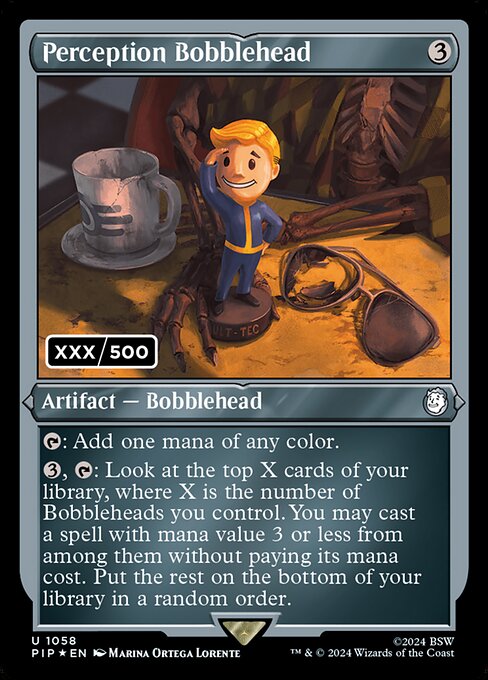 Perception Bobblehead (Serial Numbered) 1058 card from Universes Beyond: Fallout