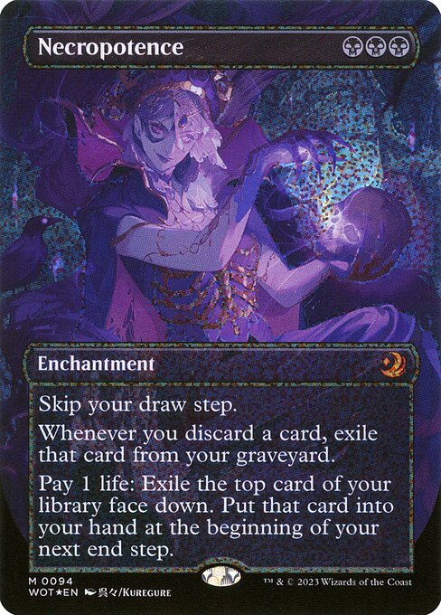 Necropotence (Anime Borderless) (Confetti Foil) 94 card from Wilds of Eldraine: Enchanting Tales