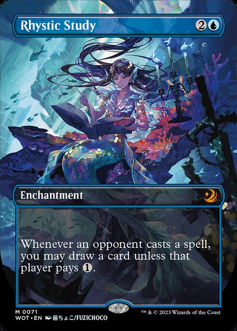 Rhystic Study (Anime Borderless) 71 card from Wilds of Eldraine: Enchanting Tales
