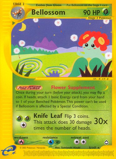 Bellossom 005/147 card from Aquapolis