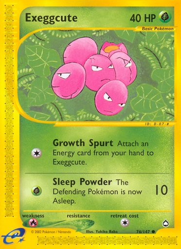 Exeggcute (76) 076/147 card from Aquapolis