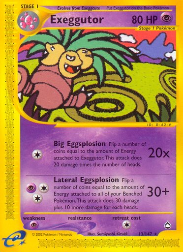 Exeggutor (13) 013/147 card from Aquapolis