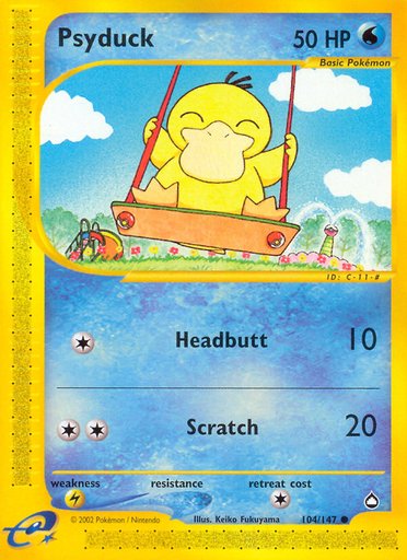 Psyduck 104/147 card from Aquapolis